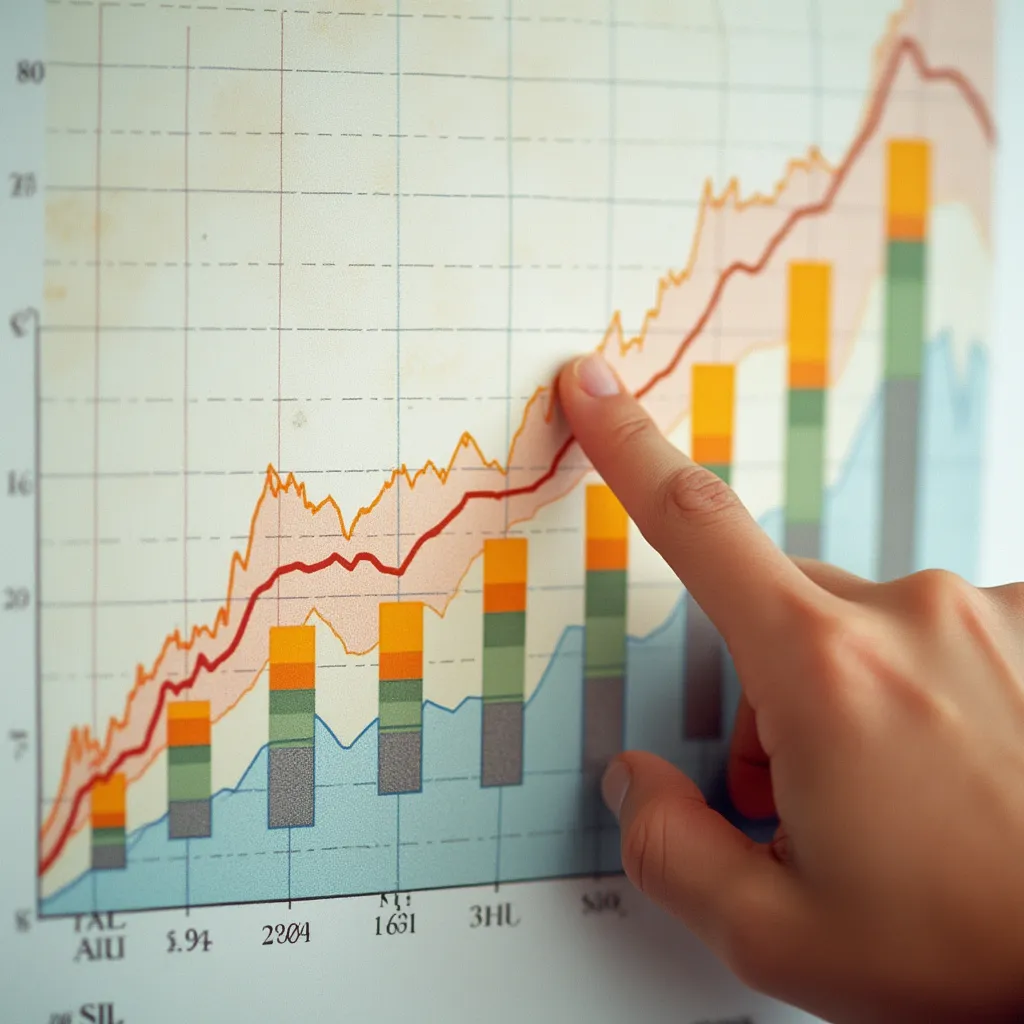 Imagen de una mano señalando un gráfico de inflación.